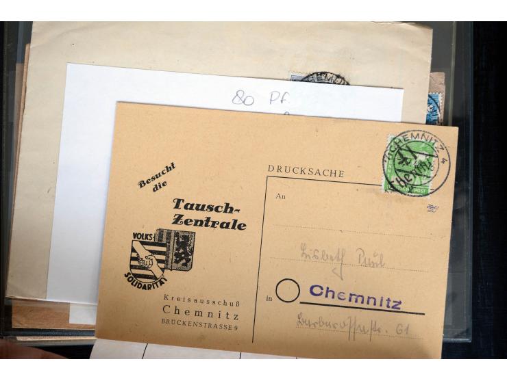 1945/50 (ca.), einige hundert Briefe, Karten und Ganzsachen mit sehr vielen besseren Verwendungen und Besonderheiten, dabei u