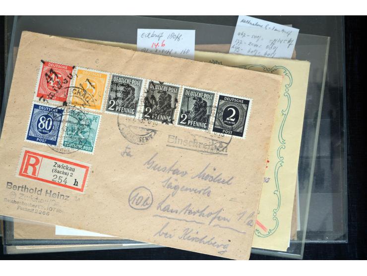 1945/50 (ca.), einige hundert Briefe, Karten und Ganzsachen mit sehr vielen besseren Verwendungen und Besonderheiten, dabei u