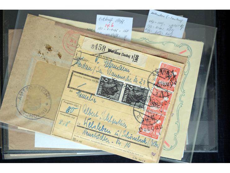 1945/50 (ca.), einige hundert Briefe, Karten und Ganzsachen mit sehr vielen besseren Verwendungen und Besonderheiten, dabei u