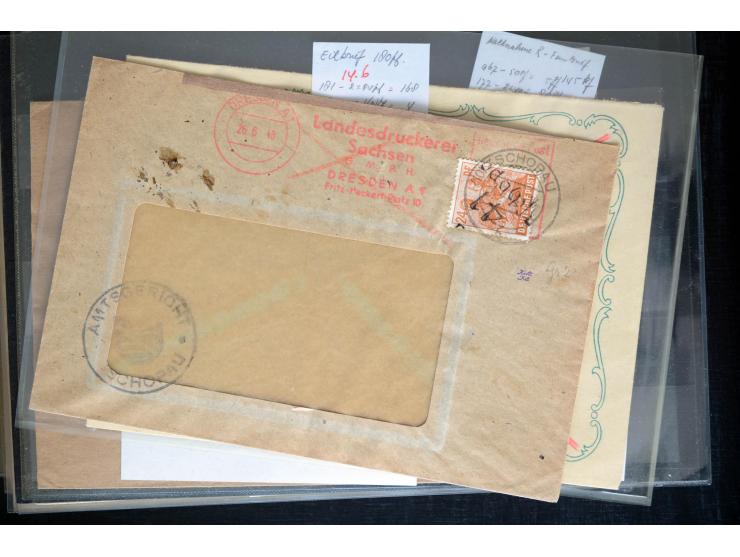 1945/50 (ca.), einige hundert Briefe, Karten und Ganzsachen mit sehr vielen besseren Verwendungen und Besonderheiten, dabei u