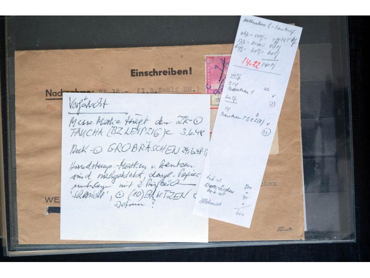 1945/50 (ca.), einige hundert Briefe, Karten und Ganzsachen mit sehr vielen besseren Verwendungen und Besonderheiten, dabei u