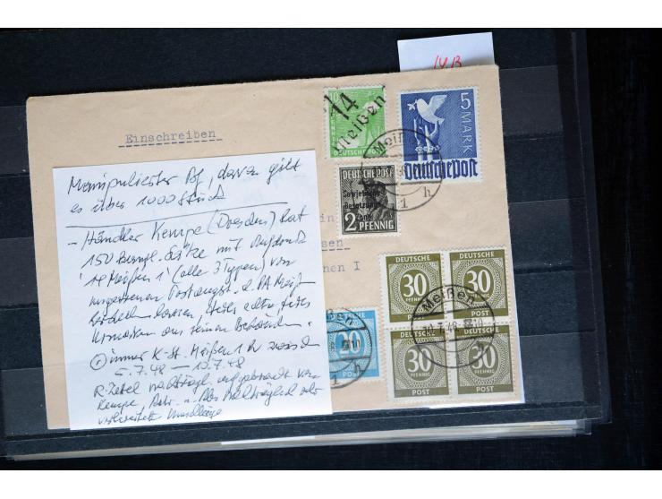 1945/50 (ca.), einige hundert Briefe, Karten und Ganzsachen mit sehr vielen besseren Verwendungen und Besonderheiten, dabei u