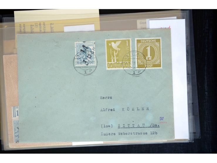 1945/50 (ca.), einige hundert Briefe, Karten und Ganzsachen mit sehr vielen besseren Verwendungen und Besonderheiten, dabei u