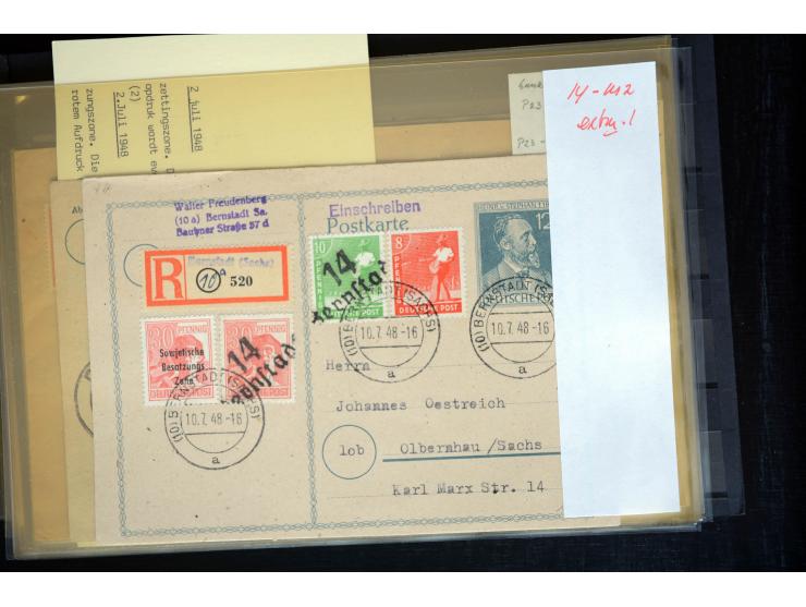 1945/50 (ca.), einige hundert Briefe, Karten und Ganzsachen mit sehr vielen besseren Verwendungen und Besonderheiten, dabei u