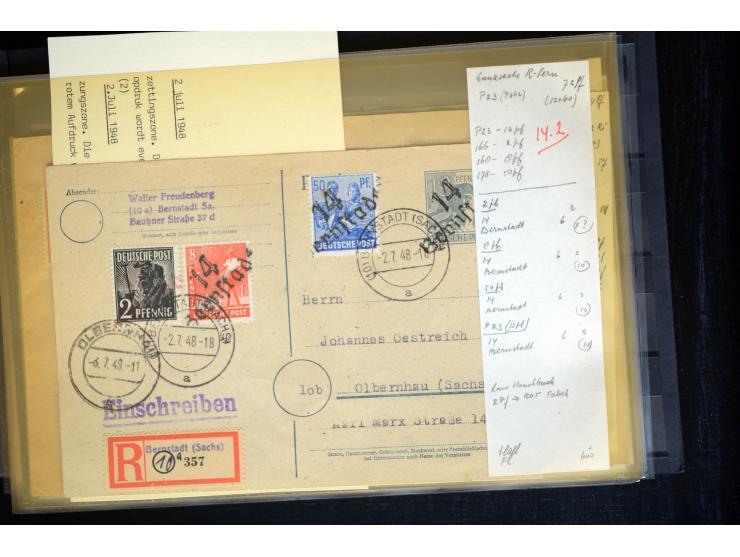 1945/50 (ca.), einige hundert Briefe, Karten und Ganzsachen mit sehr vielen besseren Verwendungen und Besonderheiten, dabei u