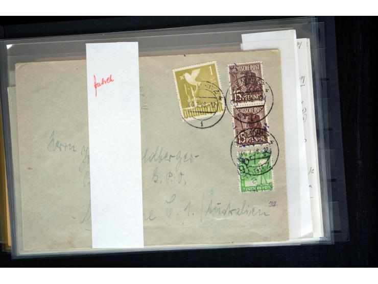 1945/50 (ca.), einige hundert Briefe, Karten und Ganzsachen mit sehr vielen besseren Verwendungen und Besonderheiten, dabei u