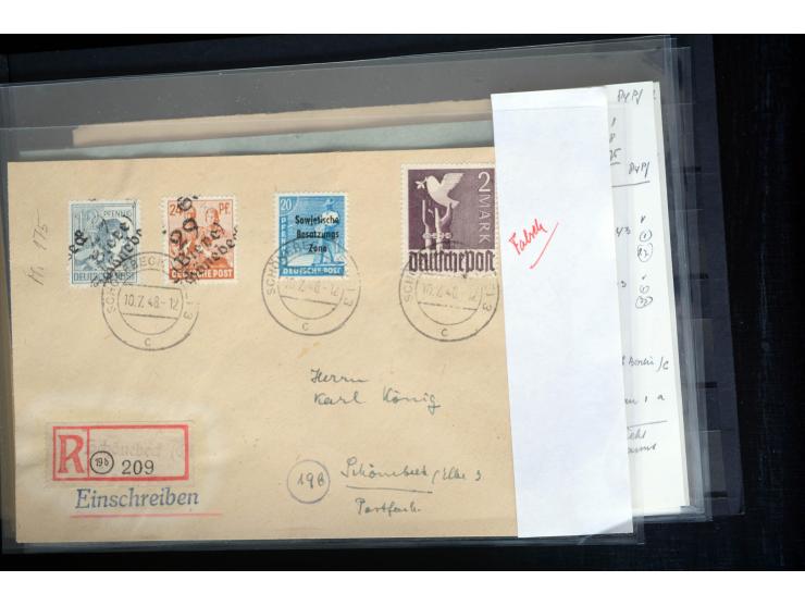 1945/50 (ca.), einige hundert Briefe, Karten und Ganzsachen mit sehr vielen besseren Verwendungen und Besonderheiten, dabei u