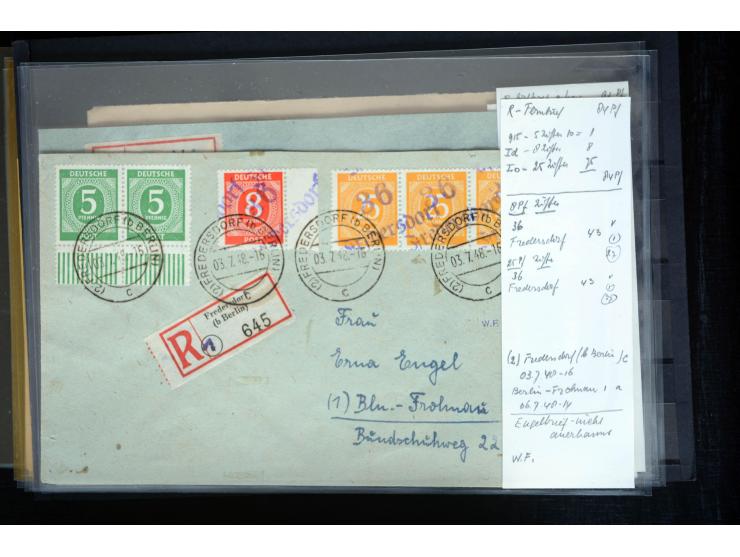 1945/50 (ca.), einige hundert Briefe, Karten und Ganzsachen mit sehr vielen besseren Verwendungen und Besonderheiten, dabei u
