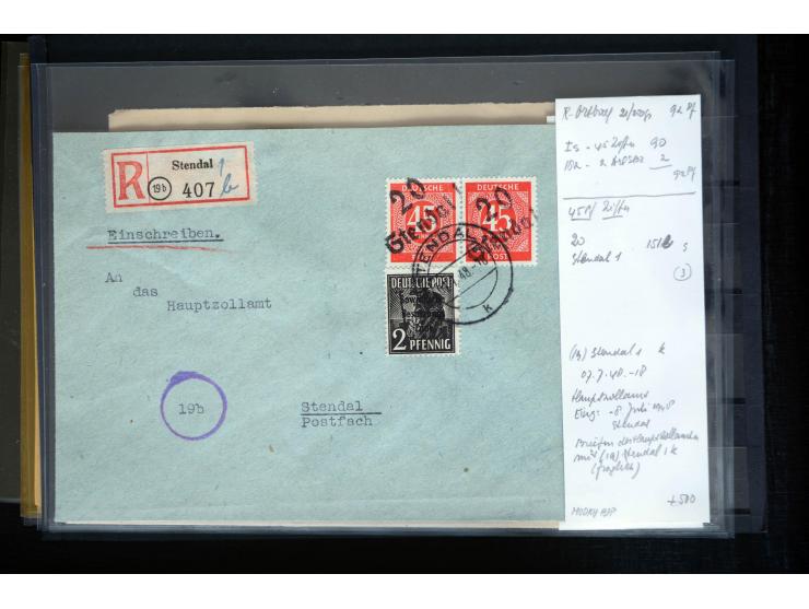 1945/50 (ca.), einige hundert Briefe, Karten und Ganzsachen mit sehr vielen besseren Verwendungen und Besonderheiten, dabei u