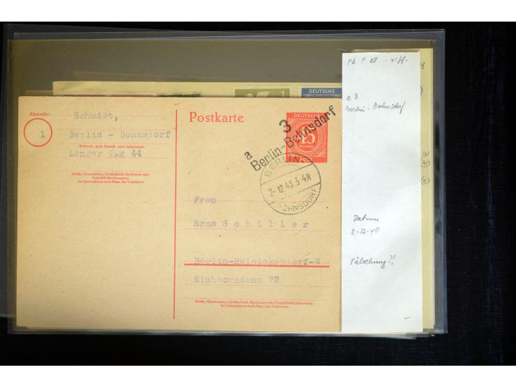 1945/50 (ca.), einige hundert Briefe, Karten und Ganzsachen mit sehr vielen besseren Verwendungen und Besonderheiten, dabei u