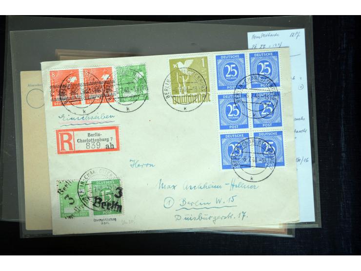 1945/50 (ca.), einige hundert Briefe, Karten und Ganzsachen mit sehr vielen besseren Verwendungen und Besonderheiten, dabei u