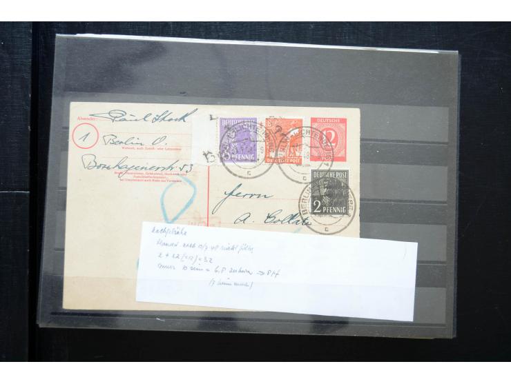1945/50 (ca.), einige hundert Briefe, Karten und Ganzsachen mit sehr vielen besseren Verwendungen und Besonderheiten, dabei u