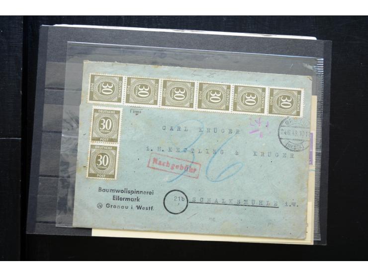 1945/50 (ca.), einige hundert Briefe, Karten und Ganzsachen mit sehr vielen besseren Verwendungen und Besonderheiten, dabei u