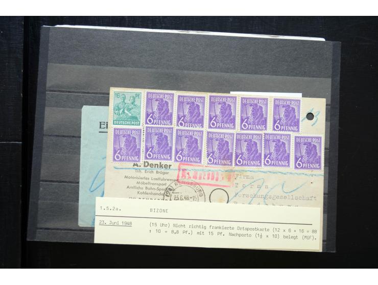 1945/50 (ca.), einige hundert Briefe, Karten und Ganzsachen mit sehr vielen besseren Verwendungen und Besonderheiten, dabei u