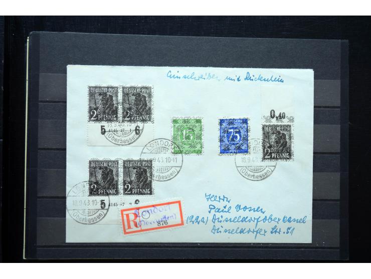 1945/50 (ca.), einige hundert Briefe, Karten und Ganzsachen mit sehr vielen besseren Verwendungen und Besonderheiten, dabei u
