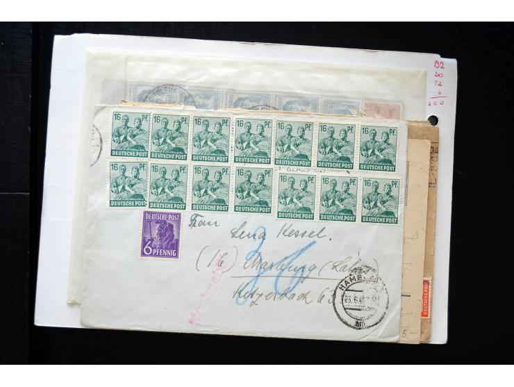 1945/50 (ca.), einige hundert Briefe, Karten und Ganzsachen mit sehr vielen besseren Verwendungen und Besonderheiten, dabei u