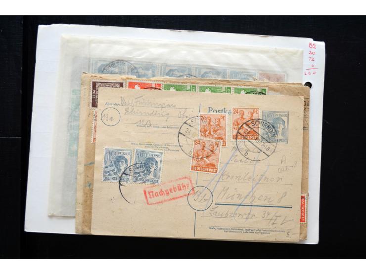1945/50 (ca.), einige hundert Briefe, Karten und Ganzsachen mit sehr vielen besseren Verwendungen und Besonderheiten, dabei u