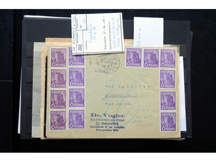 1945/50 (ca.), einige hundert Briefe, Karten und Ganzsachen mit sehr vielen besseren Verwendungen und Besonderheiten, dabei u