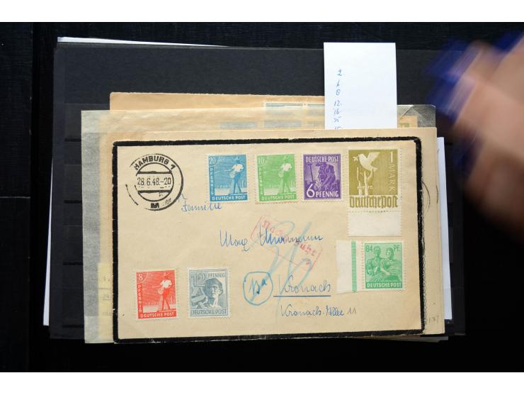 1945/50 (ca.), einige hundert Briefe, Karten und Ganzsachen mit sehr vielen besseren Verwendungen und Besonderheiten, dabei u