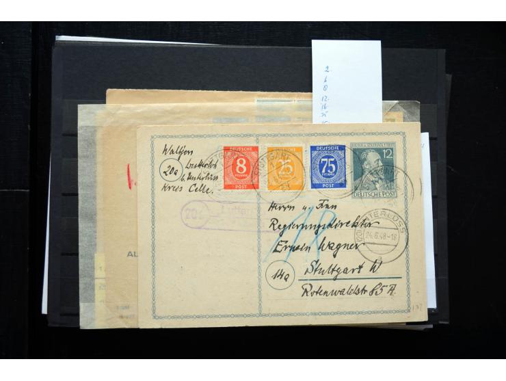 1945/50 (ca.), einige hundert Briefe, Karten und Ganzsachen mit sehr vielen besseren Verwendungen und Besonderheiten, dabei u