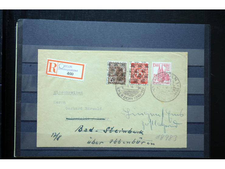 1945/50 (ca.), einige hundert Briefe, Karten und Ganzsachen mit sehr vielen besseren Verwendungen und Besonderheiten, dabei u