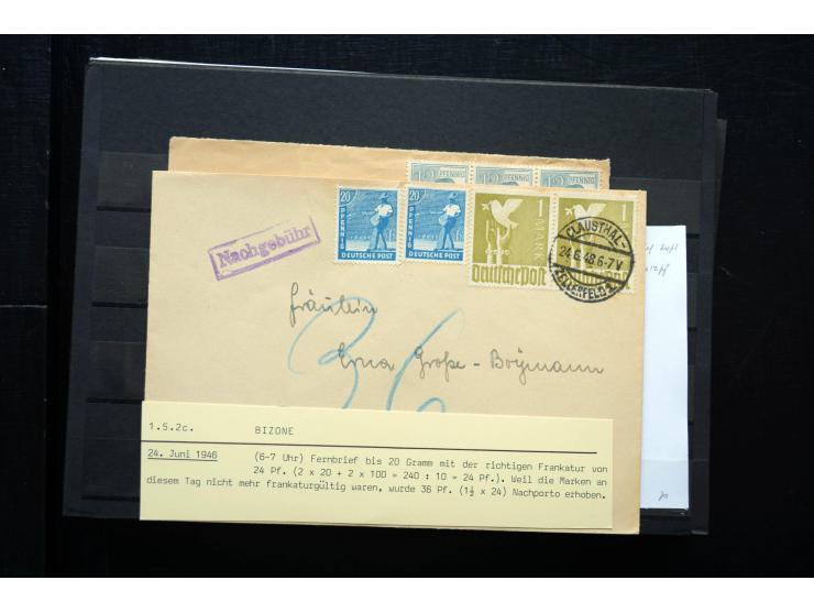 1945/50 (ca.), einige hundert Briefe, Karten und Ganzsachen mit sehr vielen besseren Verwendungen und Besonderheiten, dabei u