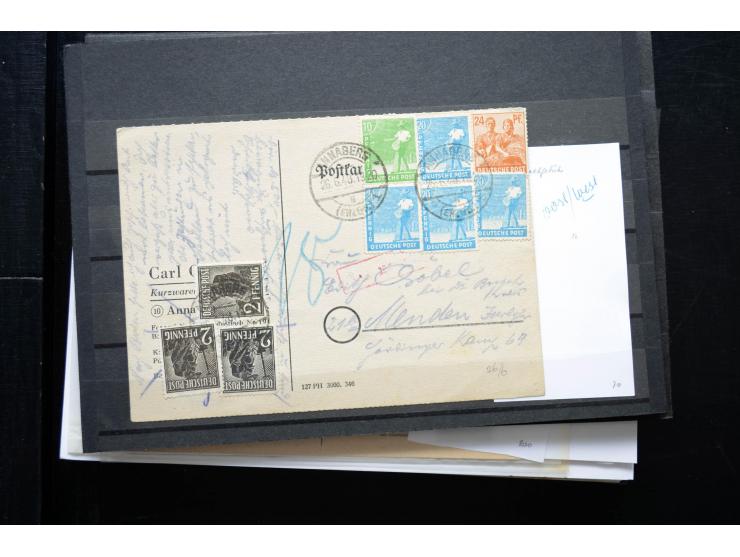 1945/50 (ca.), einige hundert Briefe, Karten und Ganzsachen mit sehr vielen besseren Verwendungen und Besonderheiten, dabei u
