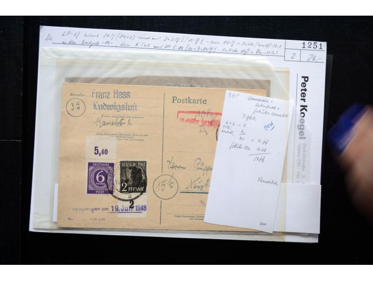 1945/50 (ca.), einige hundert Briefe, Karten und Ganzsachen mit sehr vielen besseren Verwendungen und Besonderheiten, dabei u