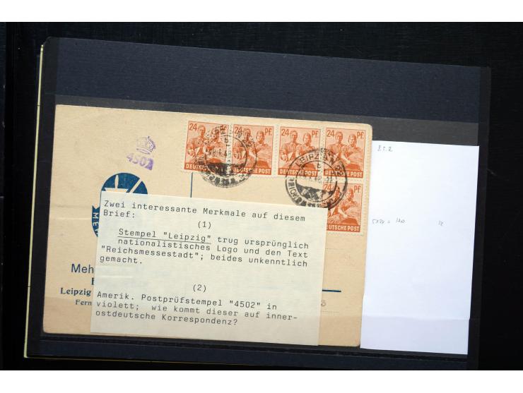 1945/50 (ca.), einige hundert Briefe, Karten und Ganzsachen mit sehr vielen besseren Verwendungen und Besonderheiten, dabei u
