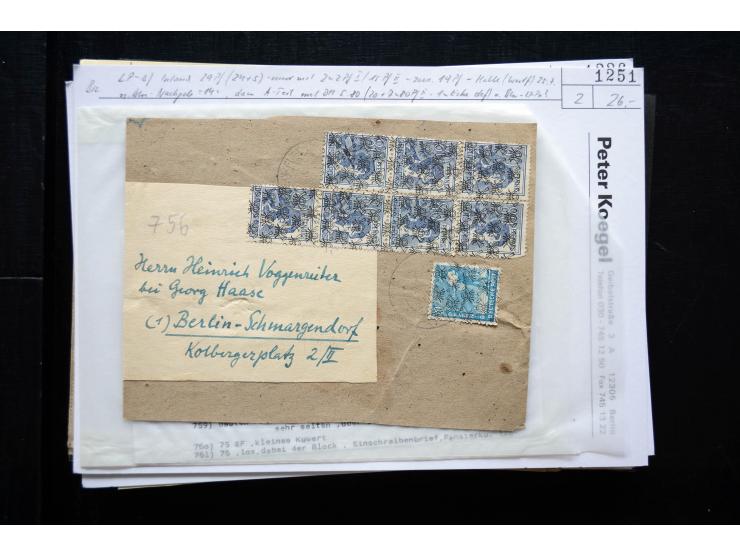1945/50 (ca.), einige hundert Briefe, Karten und Ganzsachen mit sehr vielen besseren Verwendungen und Besonderheiten, dabei u