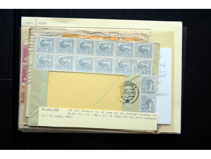 1945/50 (ca.), einige hundert Briefe, Karten und Ganzsachen mit sehr vielen besseren Verwendungen und Besonderheiten, dabei u