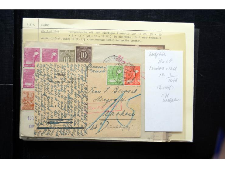 1945/50 (ca.), einige hundert Briefe, Karten und Ganzsachen mit sehr vielen besseren Verwendungen und Besonderheiten, dabei u
