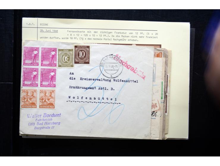 1945/50 (ca.), einige hundert Briefe, Karten und Ganzsachen mit sehr vielen besseren Verwendungen und Besonderheiten, dabei u