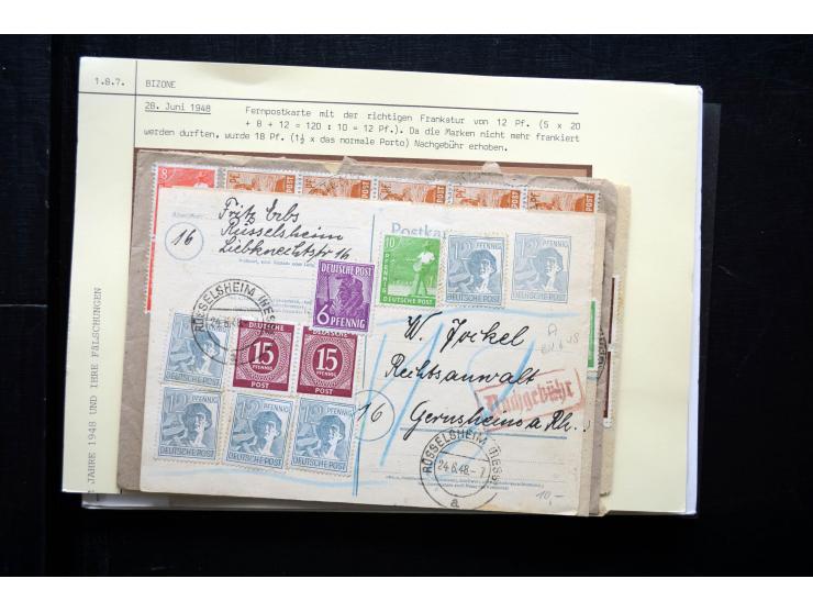 1945/50 (ca.), einige hundert Briefe, Karten und Ganzsachen mit sehr vielen besseren Verwendungen und Besonderheiten, dabei u