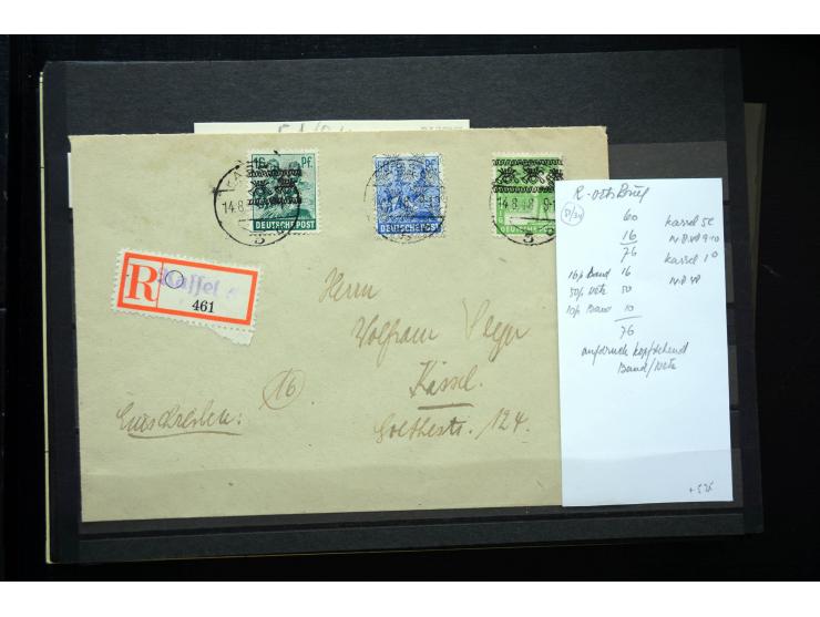 1945/50 (ca.), einige hundert Briefe, Karten und Ganzsachen mit sehr vielen besseren Verwendungen und Besonderheiten, dabei u
