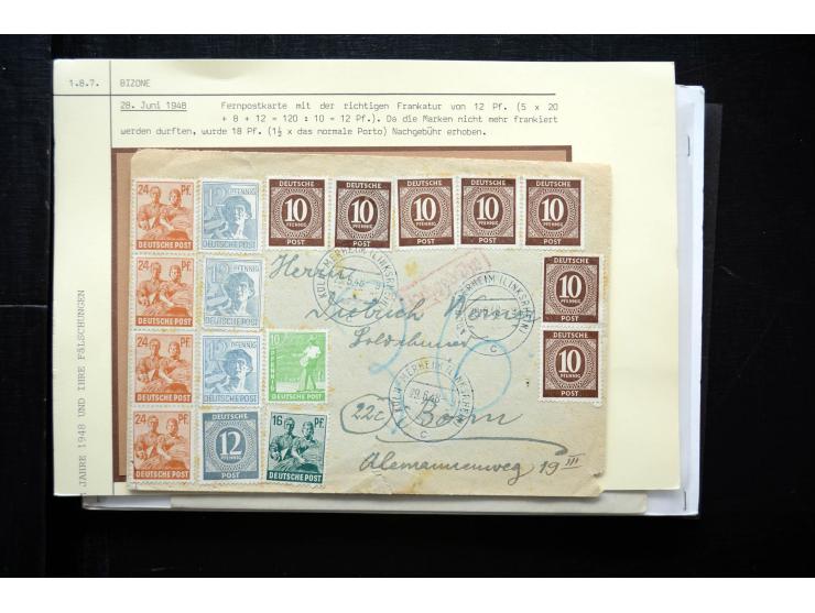 1945/50 (ca.), einige hundert Briefe, Karten und Ganzsachen mit sehr vielen besseren Verwendungen und Besonderheiten, dabei u