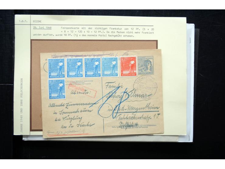 1945/50 (ca.), einige hundert Briefe, Karten und Ganzsachen mit sehr vielen besseren Verwendungen und Besonderheiten, dabei u