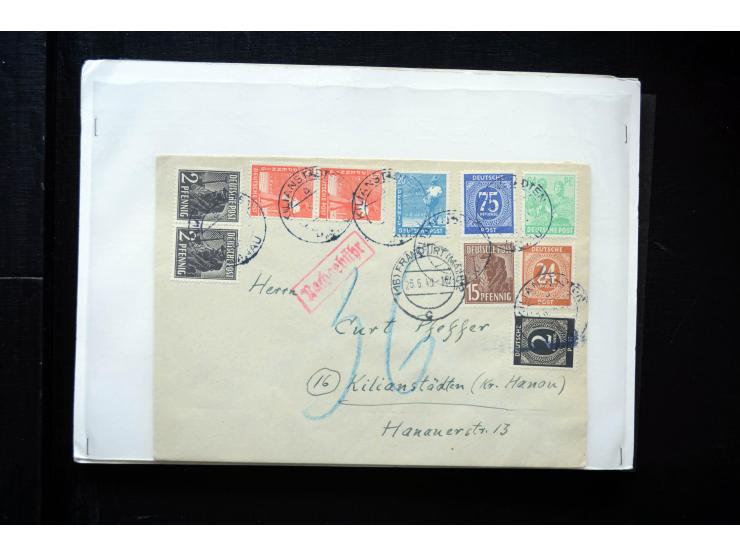 1945/50 (ca.), einige hundert Briefe, Karten und Ganzsachen mit sehr vielen besseren Verwendungen und Besonderheiten, dabei u