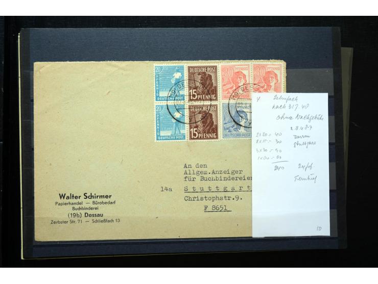 1945/50 (ca.), einige hundert Briefe, Karten und Ganzsachen mit sehr vielen besseren Verwendungen und Besonderheiten, dabei u