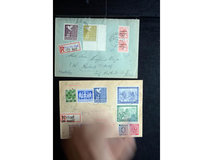 1945/50 (ca.), einige hundert Briefe, Karten und Ganzsachen mit sehr vielen besseren Verwendungen und Besonderheiten, dabei u