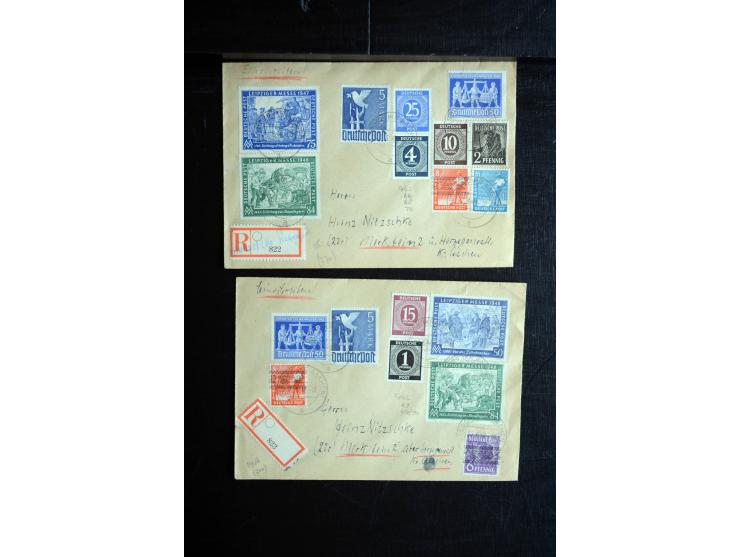 1945/50 (ca.), einige hundert Briefe, Karten und Ganzsachen mit sehr vielen besseren Verwendungen und Besonderheiten, dabei u