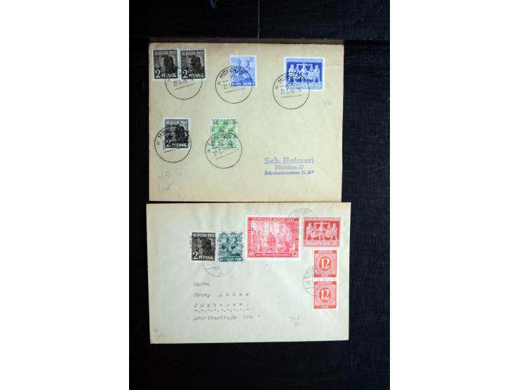 1945/50 (ca.), einige hundert Briefe, Karten und Ganzsachen mit sehr vielen besseren Verwendungen und Besonderheiten, dabei u