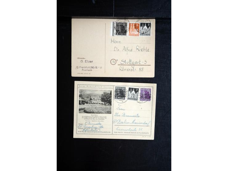 1945/50 (ca.), einige hundert Briefe, Karten und Ganzsachen mit sehr vielen besseren Verwendungen und Besonderheiten, dabei u
