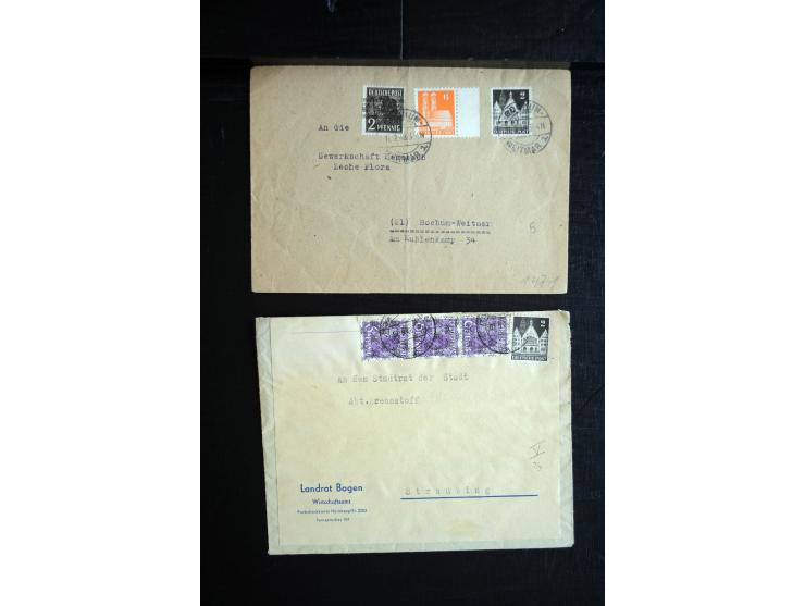 1945/50 (ca.), einige hundert Briefe, Karten und Ganzsachen mit sehr vielen besseren Verwendungen und Besonderheiten, dabei u