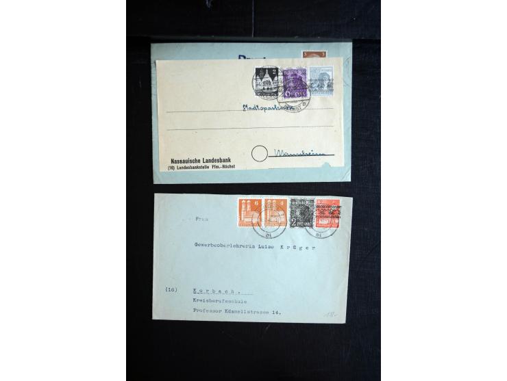 1945/50 (ca.), einige hundert Briefe, Karten und Ganzsachen mit sehr vielen besseren Verwendungen und Besonderheiten, dabei u