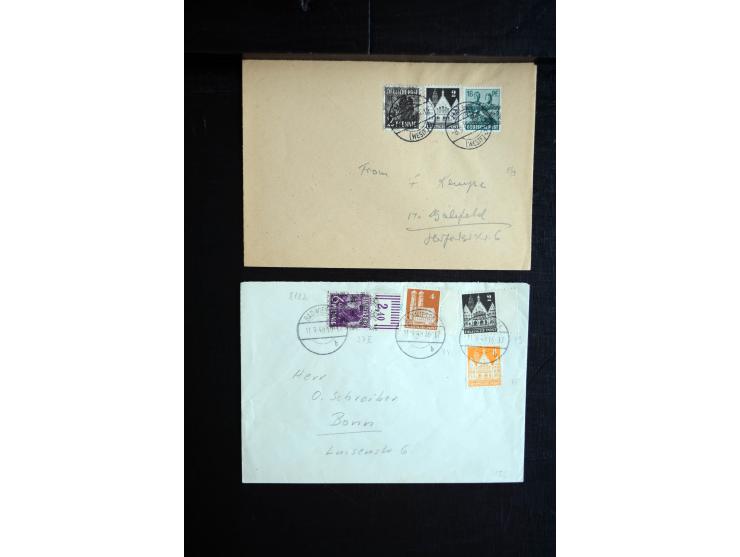 1945/50 (ca.), einige hundert Briefe, Karten und Ganzsachen mit sehr vielen besseren Verwendungen und Besonderheiten, dabei u