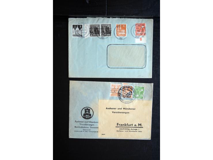1945/50 (ca.), einige hundert Briefe, Karten und Ganzsachen mit sehr vielen besseren Verwendungen und Besonderheiten, dabei u