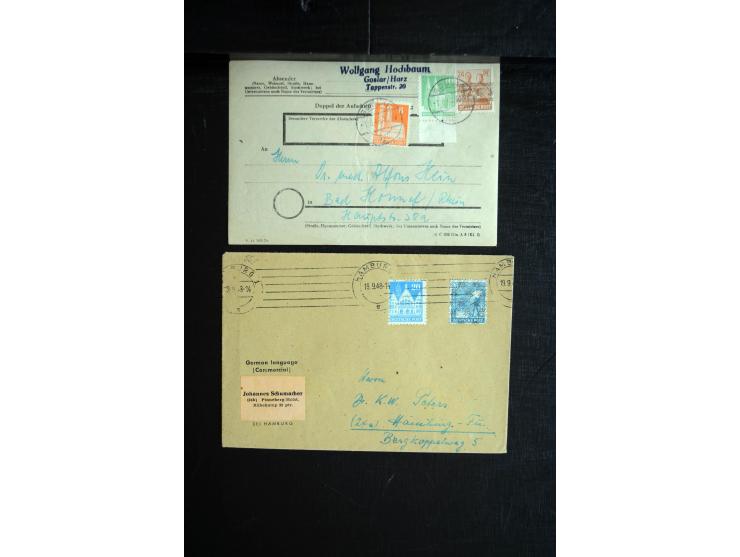 1945/50 (ca.), einige hundert Briefe, Karten und Ganzsachen mit sehr vielen besseren Verwendungen und Besonderheiten, dabei u