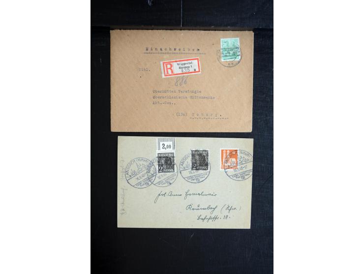 1945/50 (ca.), einige hundert Briefe, Karten und Ganzsachen mit sehr vielen besseren Verwendungen und Besonderheiten, dabei u