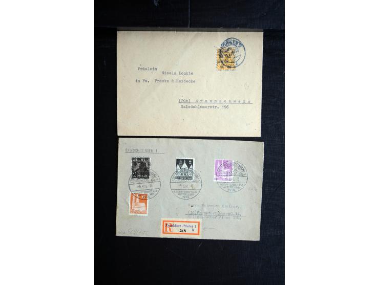 1945/50 (ca.), einige hundert Briefe, Karten und Ganzsachen mit sehr vielen besseren Verwendungen und Besonderheiten, dabei u